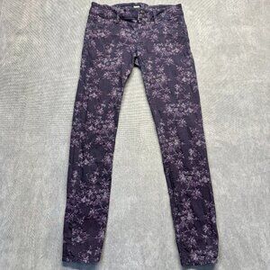 Hudson Collin Midrise Skinny Jeans | Size 28 | Floral Print | Made in USA